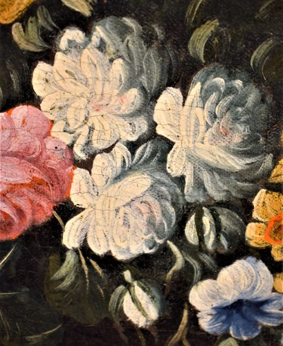 Louis XV - Pair of still lifes with floral compositions,  Giacomo Nani (Naples 1698-1755)